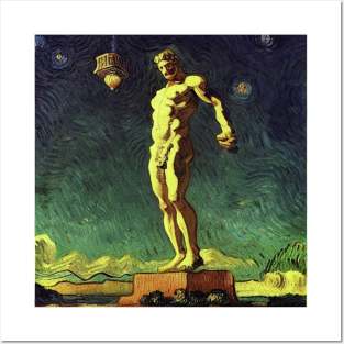 Colossus of Rhodes in Van Gogh's style Posters and Art